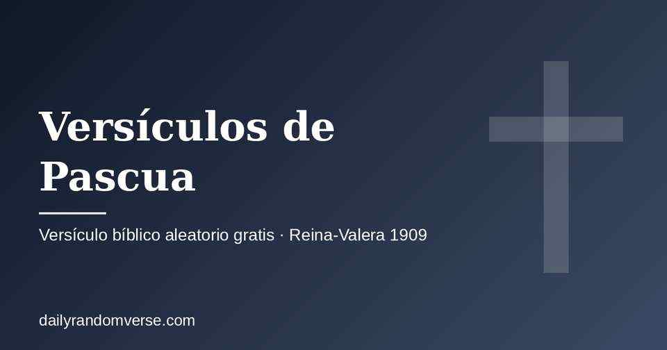 Versículos de Pascua: generador gratis de versículo bíblico aleatorio (Reina-Valera 1909)