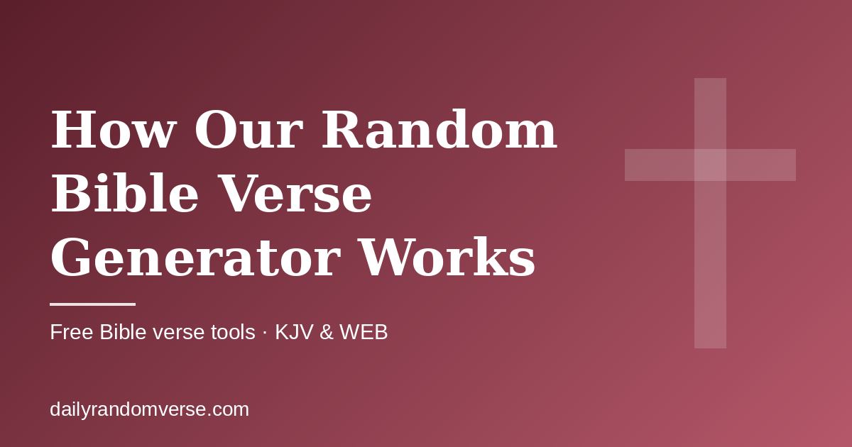How Our Random Bible Verse Generator Works: free Bible verse tool from Daily Random Verse